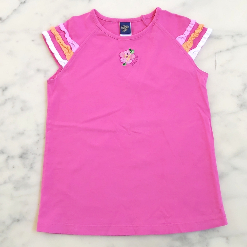Oshkosh B'gosh 100% Cotton Short Sleeve Tee w/embroidery & color cotton laces.